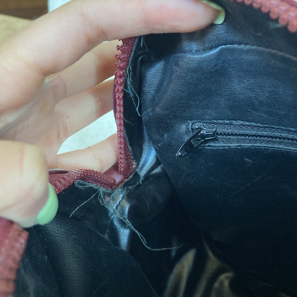 Celine Wine Suede Logo Crossbody - Picture 14 of 17